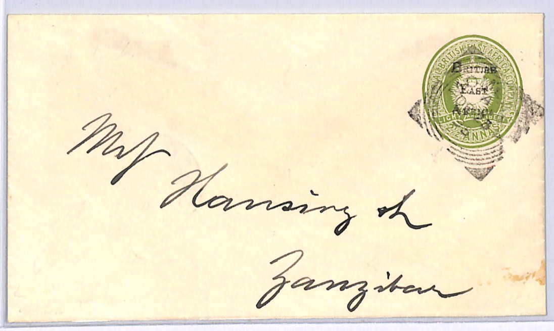 BEA KENYA QV Stationery Cover BRITISH EAST AFRICA O/p Mombasa 1895 Zanzibar WN97 - Image 3