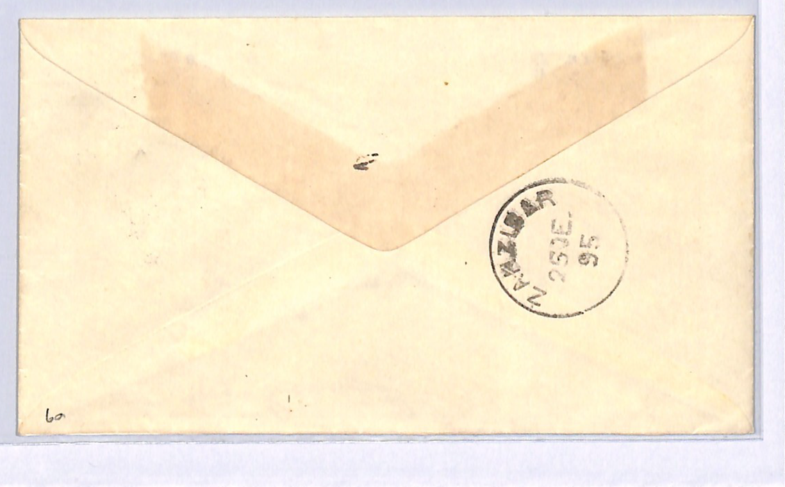 BEA KENYA QV Stationery Cover BRITISH EAST AFRICA O/p Mombasa 1895 Zanzibar WN97 - Image 4