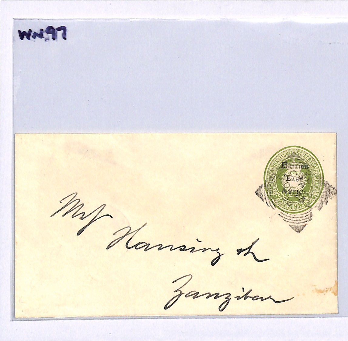 BEA KENYA QV Stationery Cover BRITISH EAST AFRICA O/p Mombasa 1895 Zanzibar WN97 - Image 7