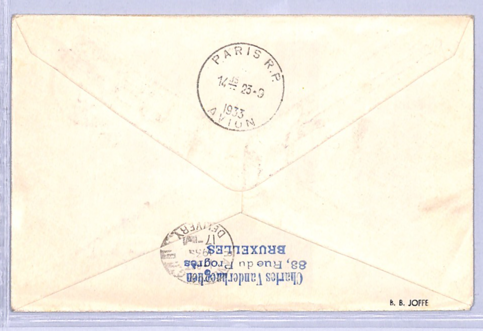 BELGIUM Acceptance London FIRST FLIGHT *BURMA* Cover 1933 Air Mail {Joffe}VT11 - Image 4