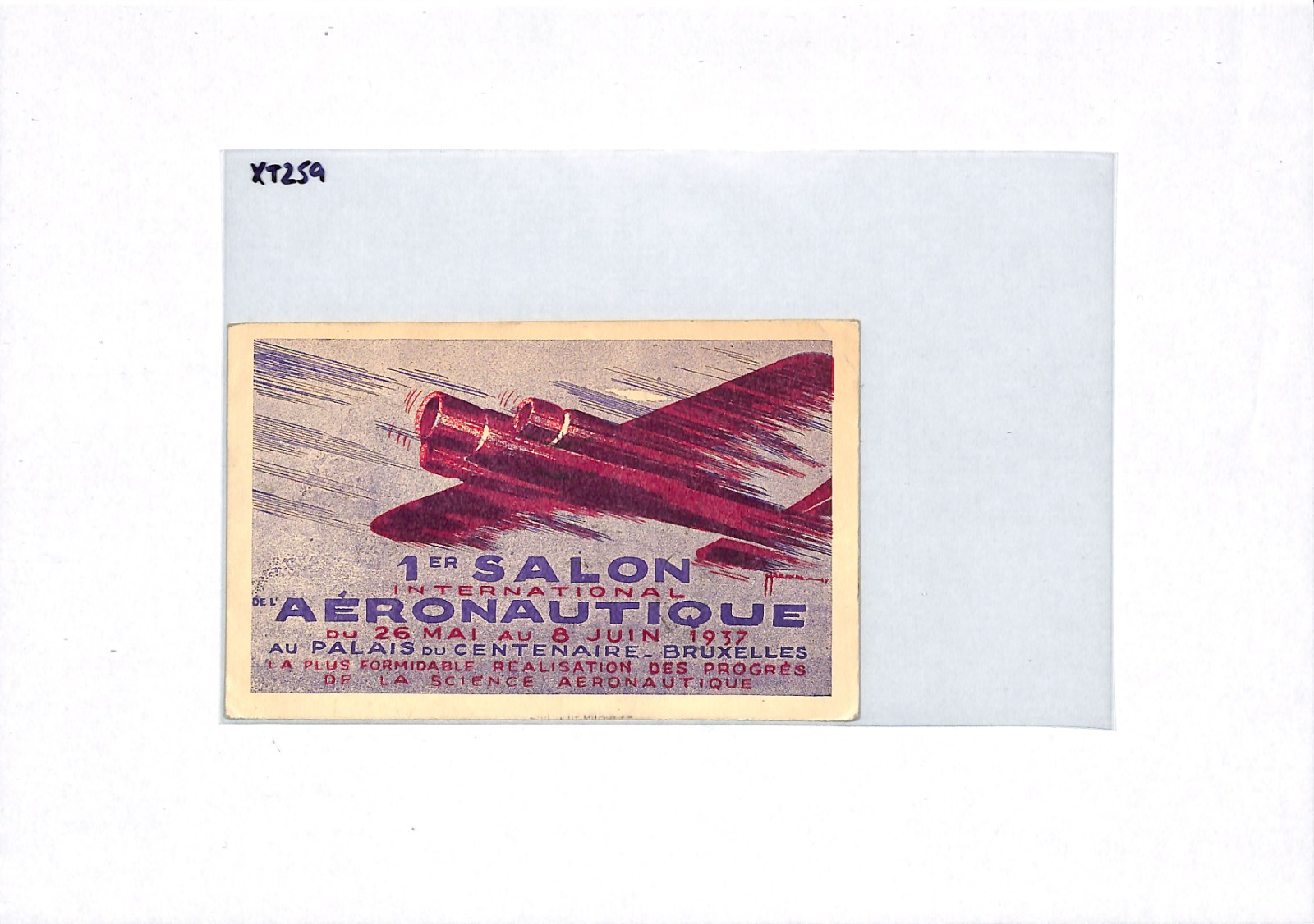 BELGIUM Air Mail Card 1937 SALON AERONAUTIQUE Brussels France Paris XT259 - Image 4
