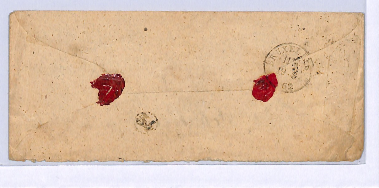 BELGIUM Classic 10c Cover Super *OUEST* CANCEL Railway TPO 1862 Schaerbeek WO144 - Image 5