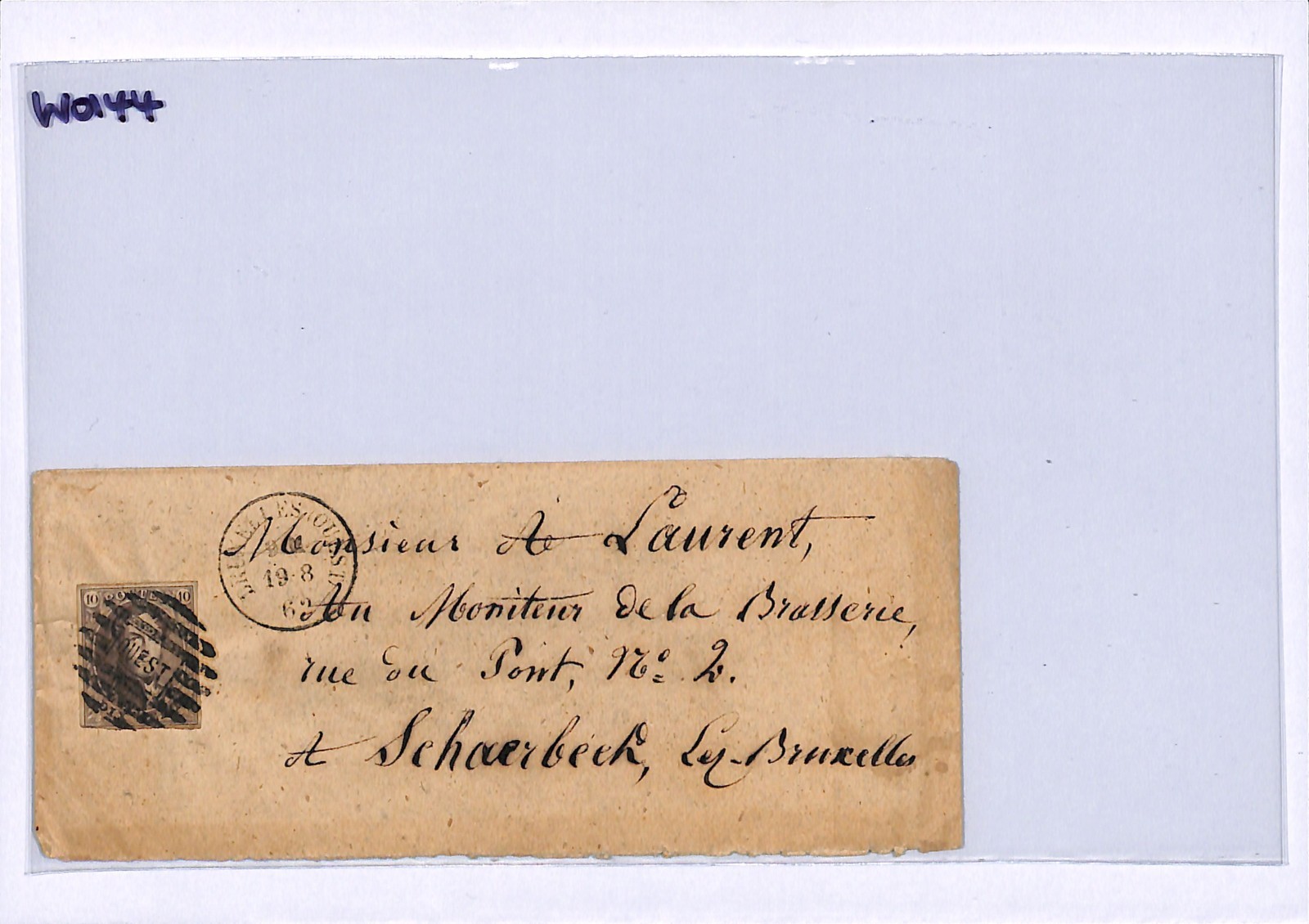 BELGIUM Classic 10c Cover Super *OUEST* CANCEL Railway TPO 1862 Schaerbeek WO144 - Image 9