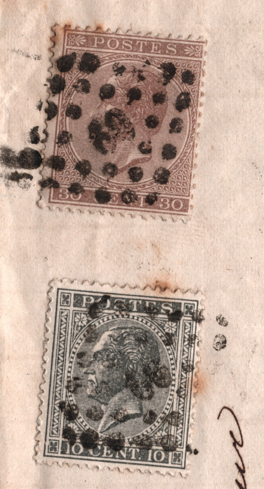 BELGIUM Classic 30c 10c Cover 1869 Brussels EL Letter Genova {samwells}WO148 - Image 6