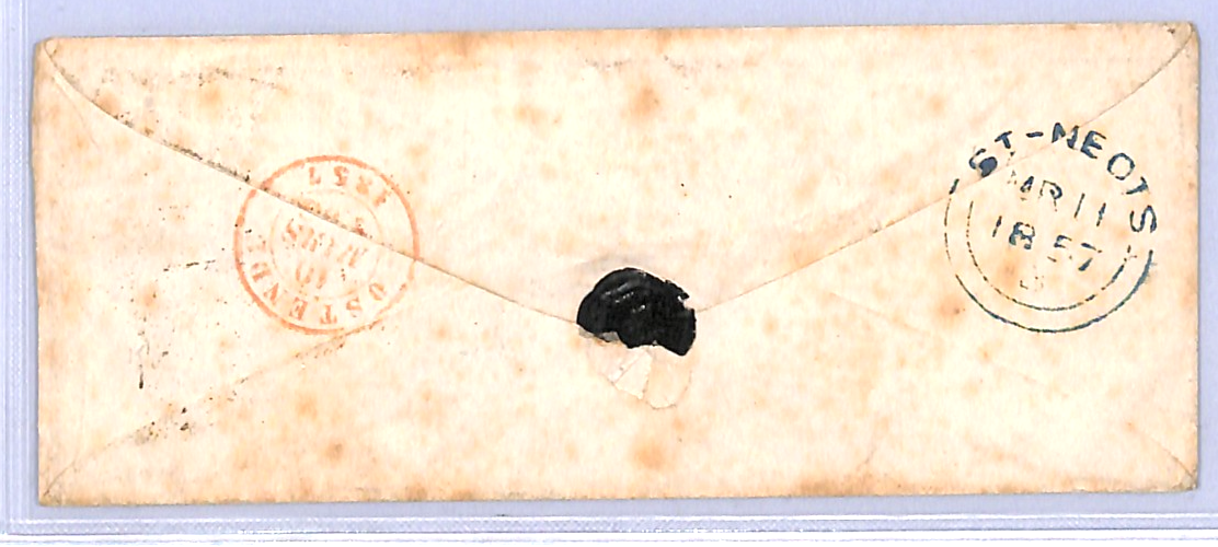 BELGIUM Classic 40c 20c Cover Super *24* Numerals 1857 ST NEOTS CDS Hunts WO141 - Image 4