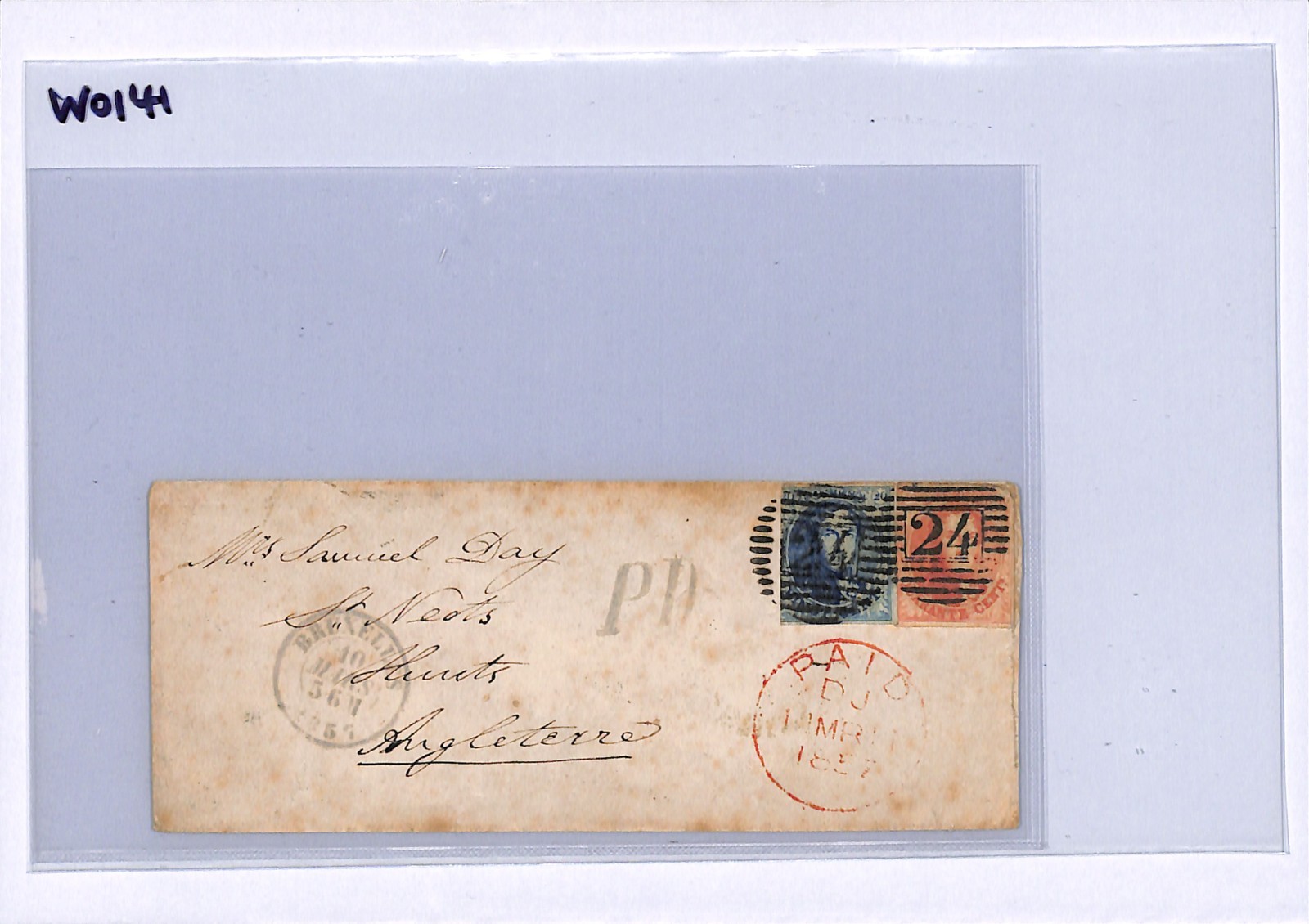 BELGIUM Classic 40c 20c Cover Super *24* Numerals 1857 ST NEOTS CDS Hunts WO141 - Image 9