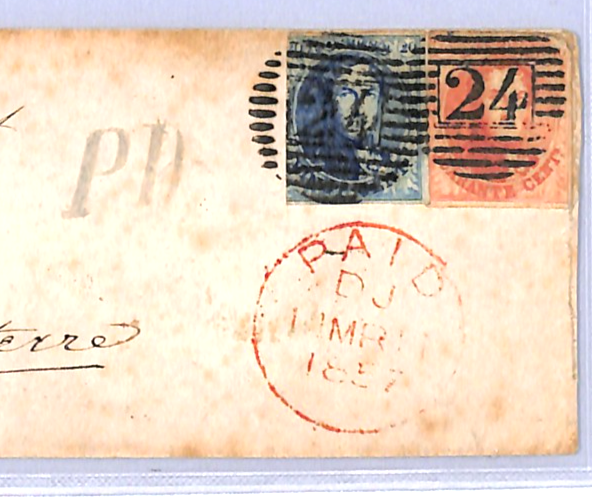 BELGIUM Classic 40c 20c Cover Super *24* Numerals 1857 ST NEOTS CDS Hunts WO141