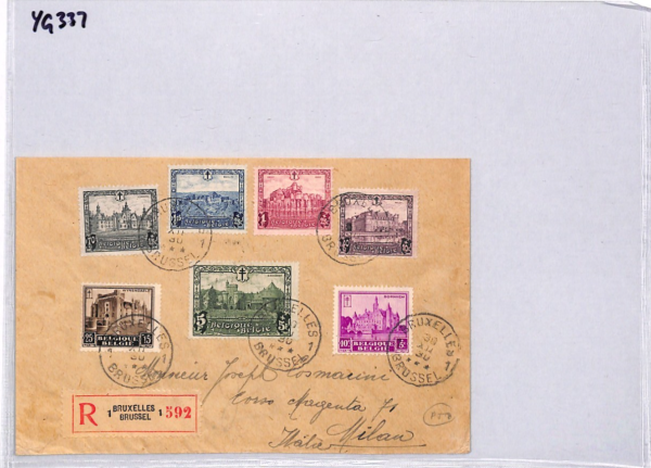 BELGIUM Cover 1930 *ANTI-TB FUND* CHARITY SET{7} Registered ARCHITECTURE YG337 - Image 11