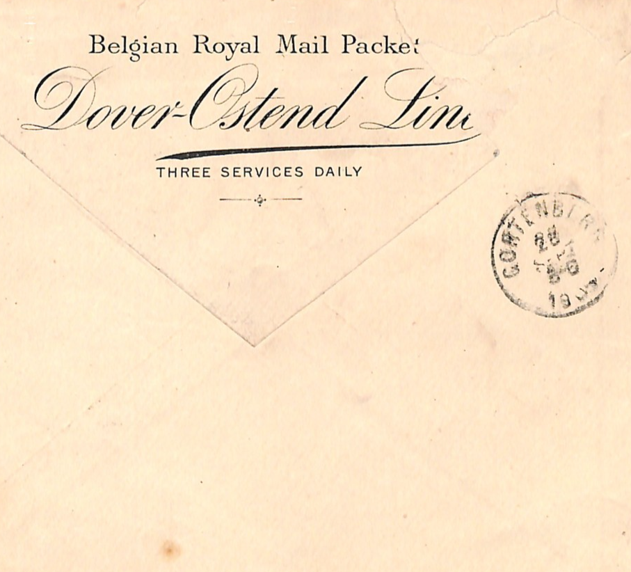 BELGIUM GB PAQUEBOT *ADVERT* Cover OSTENDE-DOUVRES CDS Royal Mail Packet VQ19 - Image 10
