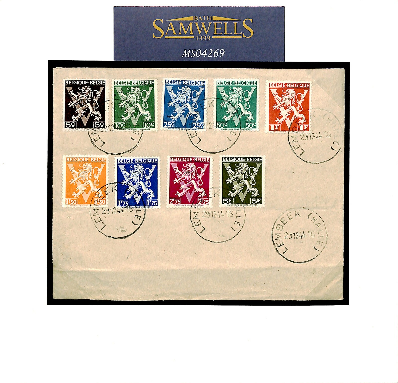 BELGIUM Lembeek Halle Cover VICTORY Issue 1944 WW2 {samwells-covers} MS4269 - Image 5