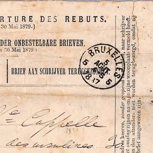 BELGIUM Official RETOUR Cover 1887 *POSTES REBUTS BELGIQUE* BLUE CDS Rare WT171 - Image 7