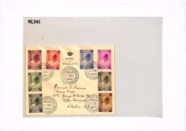 BELGIUM *Senat de Belgique* Cover 1938 CAR BICYCLES EXHIBTION Princess Set YG343 - Image 12