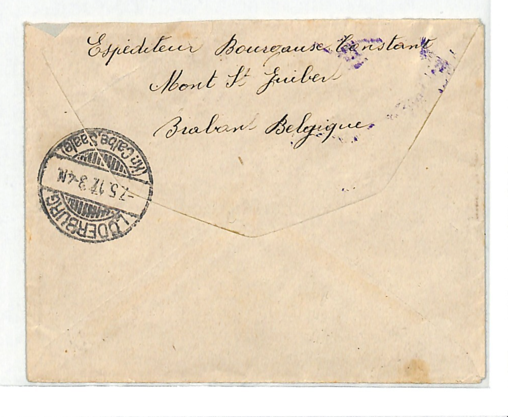 BELGIUM WW1 GERMANY OCC *Belgien* Cover EXPRESS Mont St-Guibert Reg 1917 WV124 - Image 2