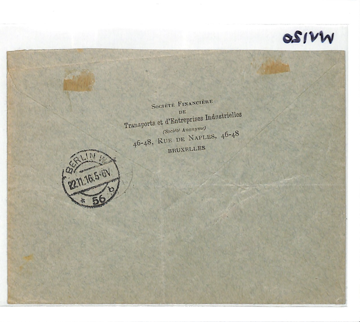 BELGIUM WW1 GERMANY OCC *Belgien* O/p 50c Cover Brussels Reg 1916 Berlin WV120 - Image 10