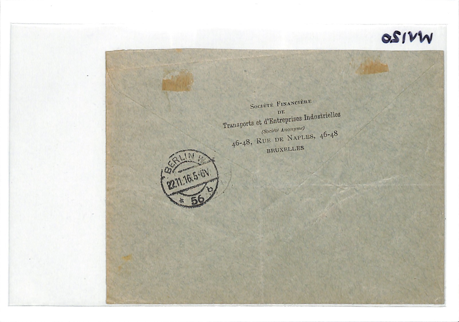 BELGIUM WW1 GERMANY OCC *Belgien* O/p 50c Cover Brussels Reg 1916 Berlin WV120 - Image 11