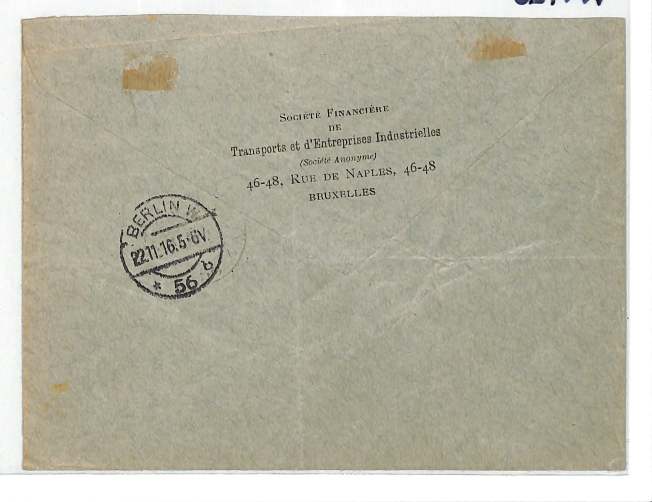 BELGIUM WW1 GERMANY OCC *Belgien* O/p 50c Cover Brussels Reg 1916 Berlin WV120 - Image 3