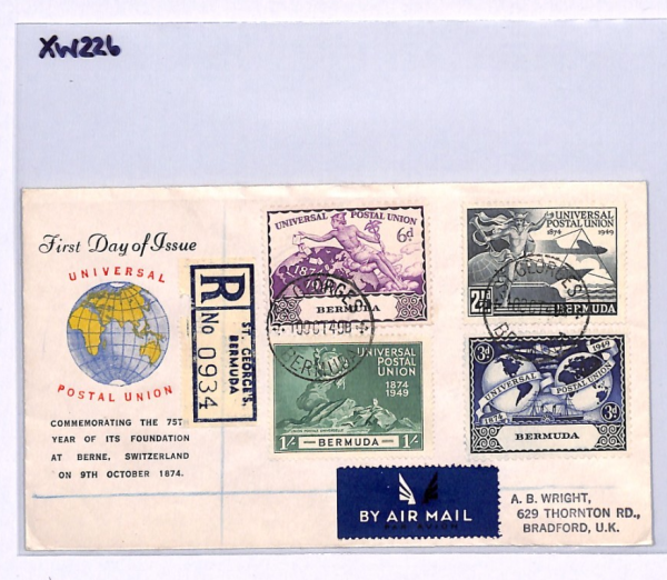 BERMUDA 1949 FDC *UPU* ANNIVERSARY St Georges ILLUSTRATED First Day Cover XW226 - Image 7