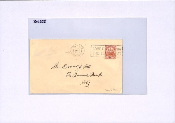 BERMUDA Cover INVERTED CDS/SLOGAN Error Hamilton 1934{samwells-covers}XW235 - Image 4