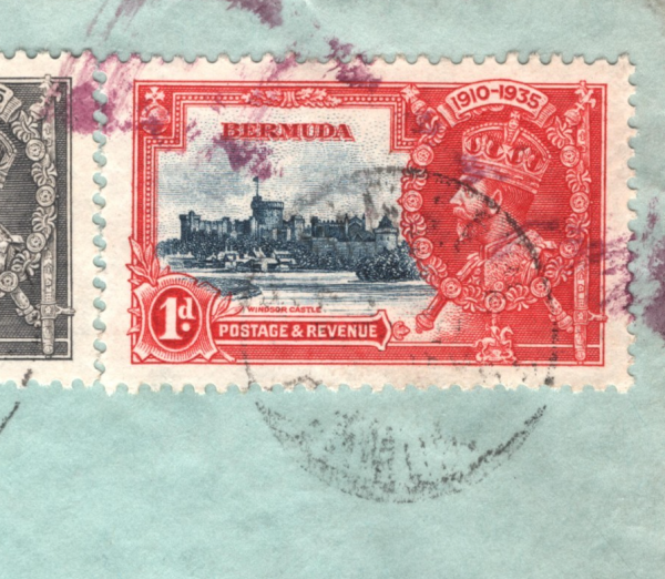 BERMUDA KGV Cover 1935 SILVER JUBILEE  1½d 1d *ILLUSTRATED* Colour ROYALTY XW225 - Image 7