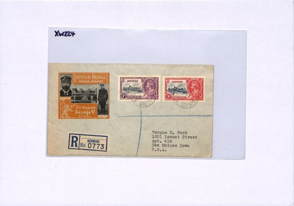 BERMUDA KGV Cover 1935 SILVER JUBILEE 1s 1d *ILLUSTRATED* Colour ROYALTY XW224 - Image 6
