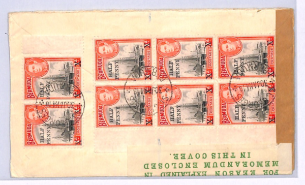 BERMUDA WW2 Cover CENSOR RETURNED Registered St Georges 1941{samwells}XW241 - Image 3