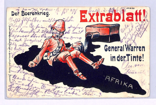 BOER WAR Caricature Postcard *ANTI-BRITISH PROPAGANDA* Warren 1900 UKRAINE XV10 - Image 3