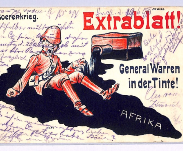 BOER WAR Caricature Postcard *ANTI-BRITISH PROPAGANDA* Warren 1900 UKRAINE XV10