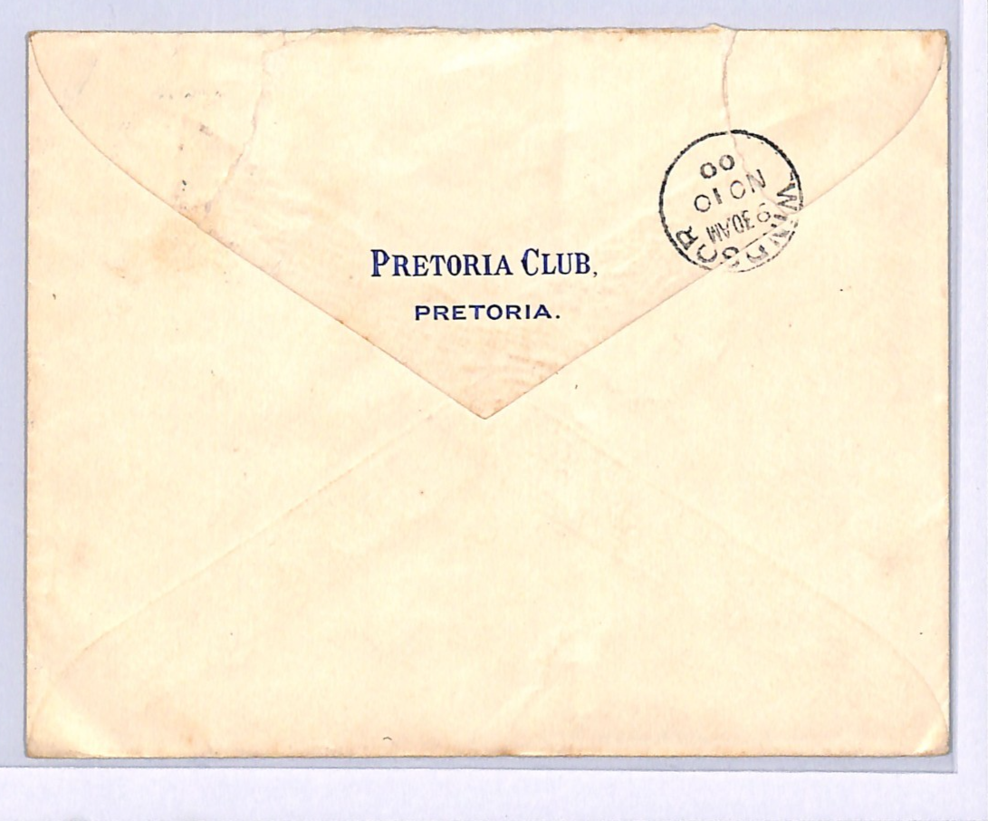 BOER WAR Cover GB USED ABROAD Military 1d Lilac *BLUE* CDS APO.55 1900 WQ213 - Image 3
