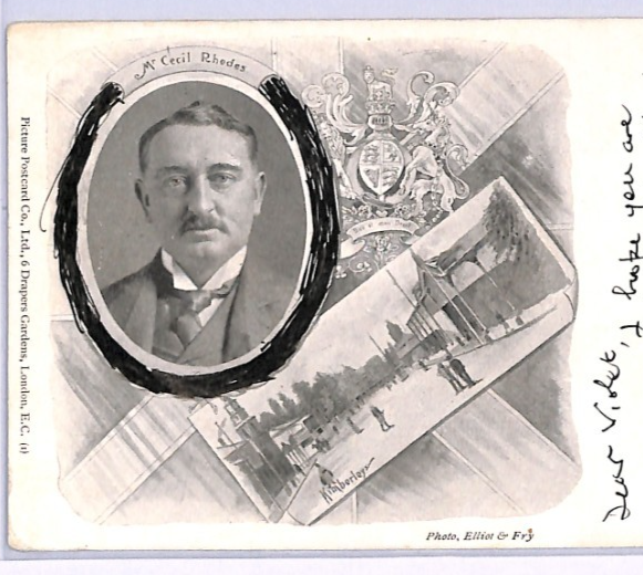 BOER WAR PATRIOTIC Postcard *CECIL RHODES* Kimberley COGH c1902 (RHODESIA) XV48