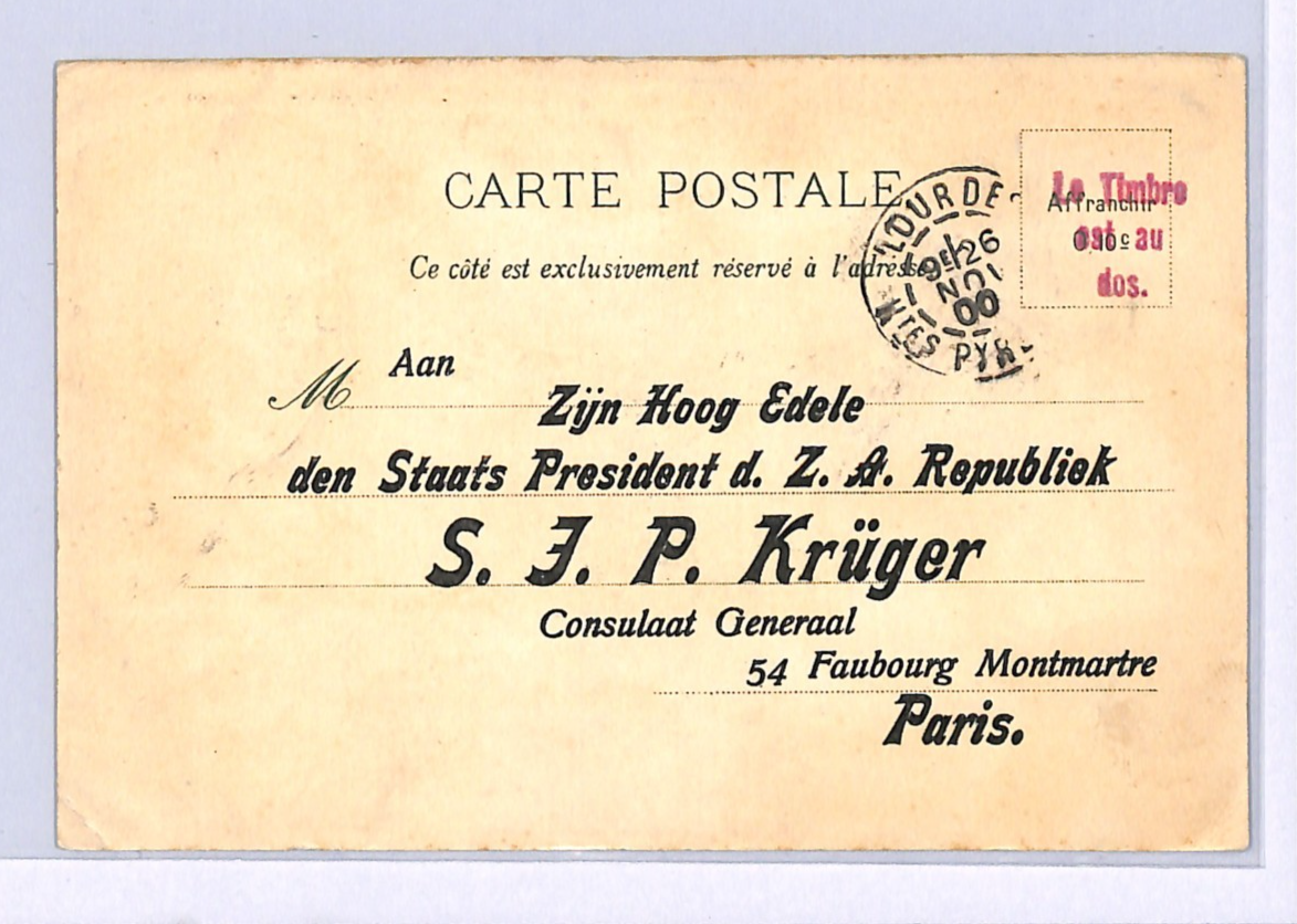 BOER WAR PROPAGANDA Postcard *KRUGER* TRANSVAAL ZAR 1900 France VIEW-SIDE WQ204 - Image 3
