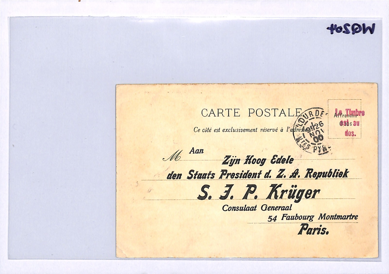 BOER WAR PROPAGANDA Postcard *KRUGER* TRANSVAAL ZAR 1900 France VIEW-SIDE WQ204 - Image 6