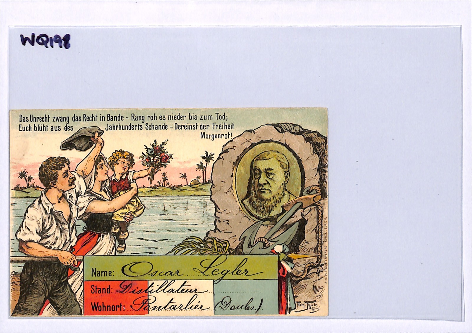 BOER WAR PROPAGANDA Postcard *KRUGER* TRANSVAAL ZAR FLAG Used 1900 France WQ198 - Image 10