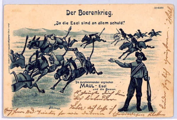 BOER WAR Postcard *ANTI-BRITISH PROPAGANDA* Blame DONKEYS 1900 Vienna XV4 - Image 6
