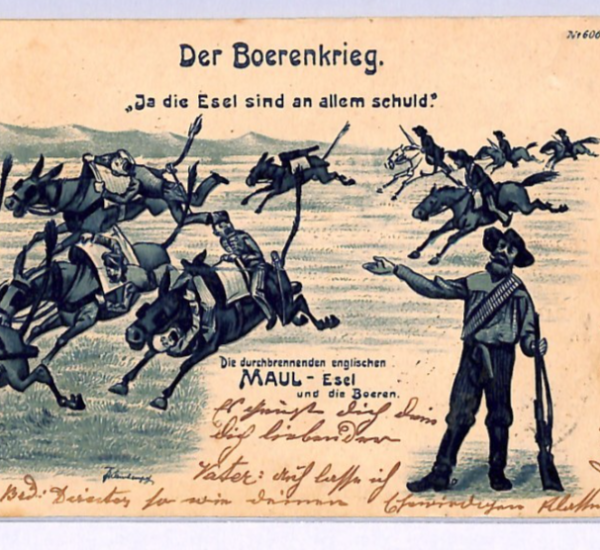 BOER WAR Postcard *ANTI-BRITISH PROPAGANDA* Blame DONKEYS 1900 Vienna XV4