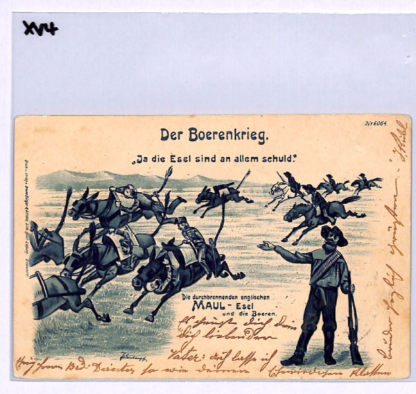 BOER WAR Postcard *ANTI-BRITISH PROPAGANDA* Blame DONKEYS 1900 Vienna XV4 - Image 9