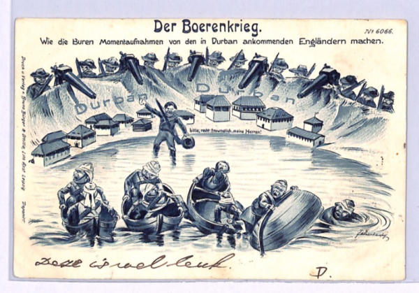 BOER WAR Postcard *ANTI-BRITISH PROPAGANDA* Comic DURBAN 1899 Netherlands XV3 - Image 3