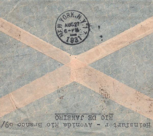 BRAZIL Air Mail Cover DORNIER *Do-X* FIRST FLIGHT Rio USA New York 1931 KZ270 - Image 7