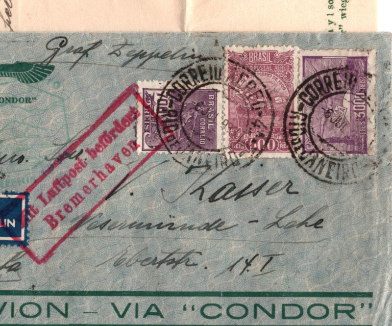 BRAZIL Air Mail GRAF ZEPPELIN 3000r Cover & Letter CONDOR 1933 Germany KZ196 - Image 4