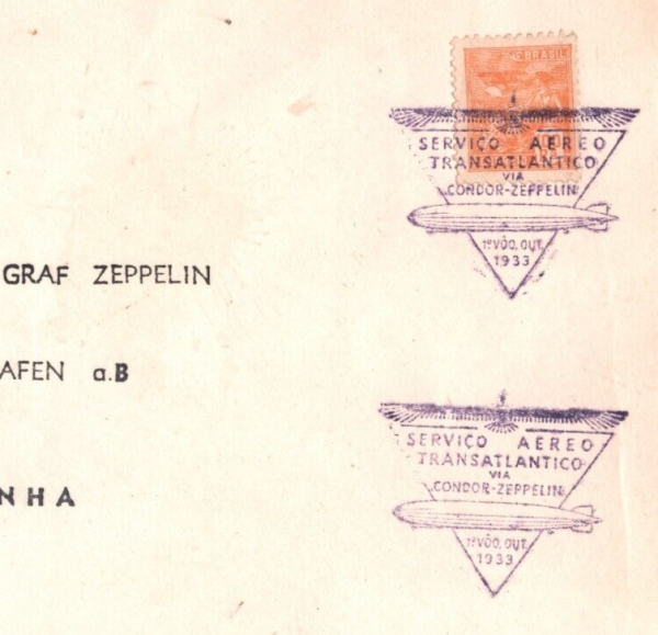 BRAZIL GRAF ZEPPELIN/CONDOR Air Mail Cover FIRST FLIGHT 1933 GERMANY MAX15