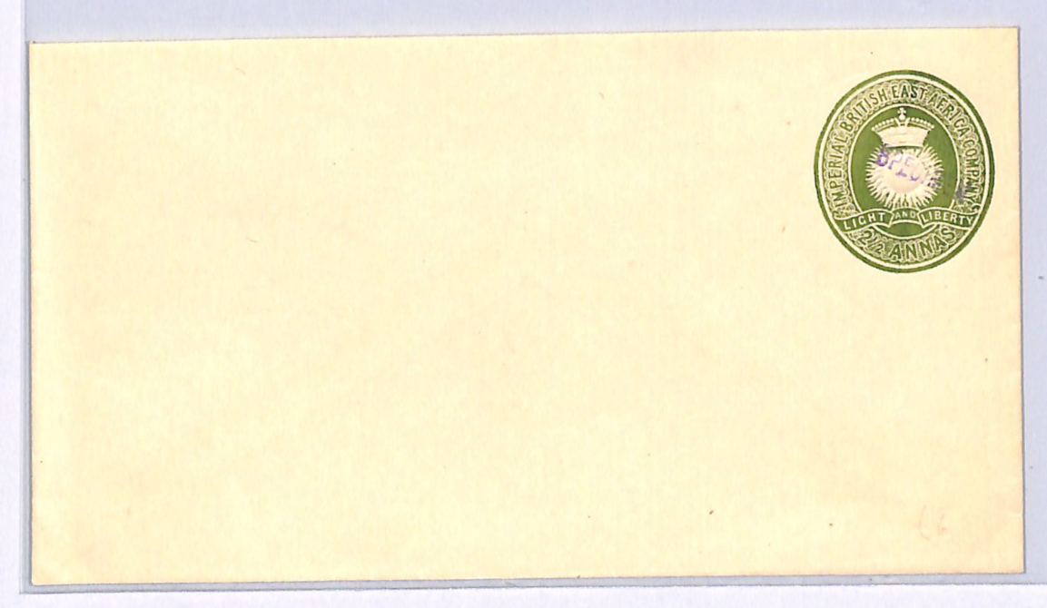 BRITISH EAST AFRICA Co Postal Stationery SPECIMEN Cover 2½a Unused Envelope WN98 - Image 3