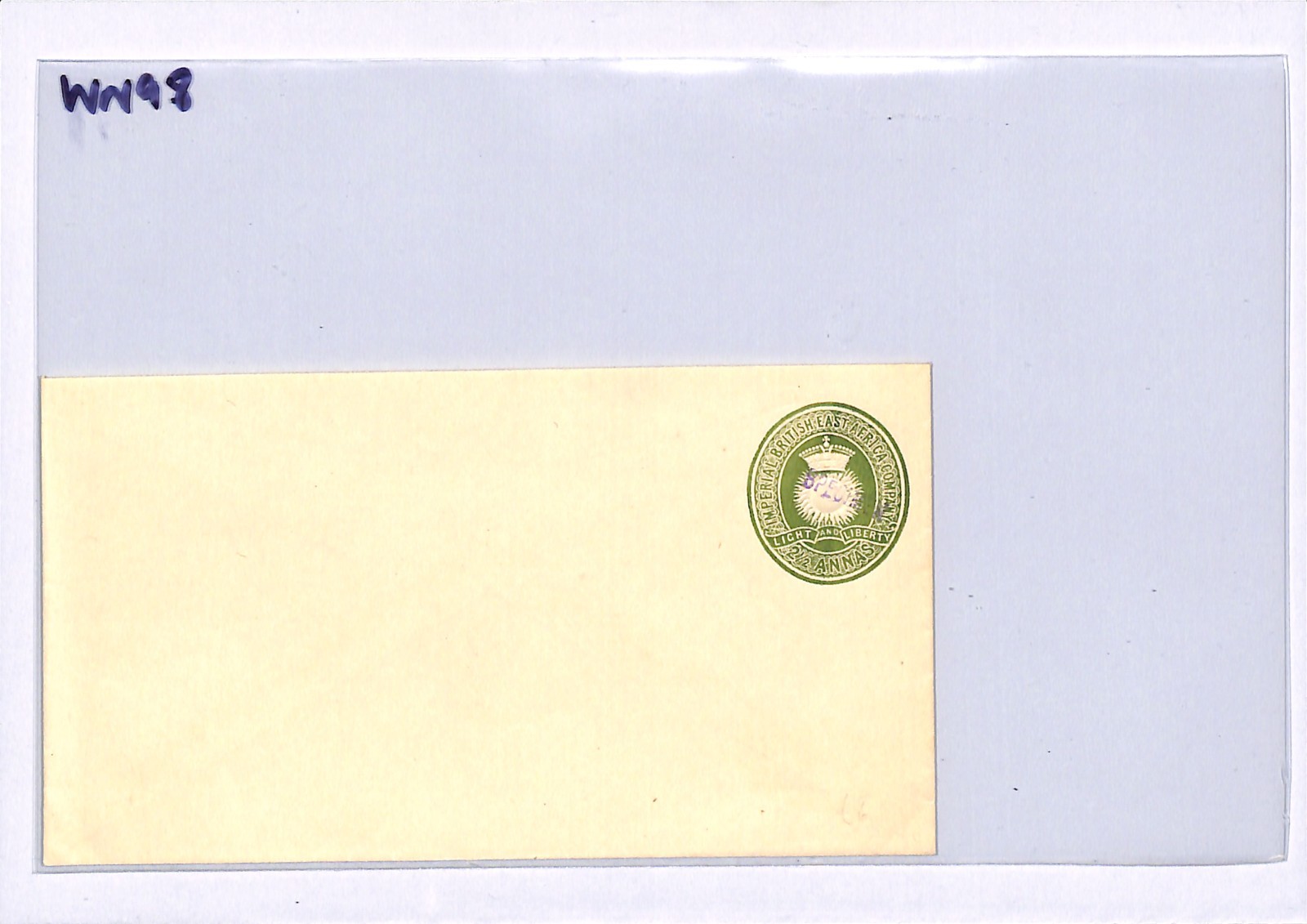 BRITISH EAST AFRICA Co Postal Stationery SPECIMEN Cover 2½a Unused Envelope WN98 - Image 7