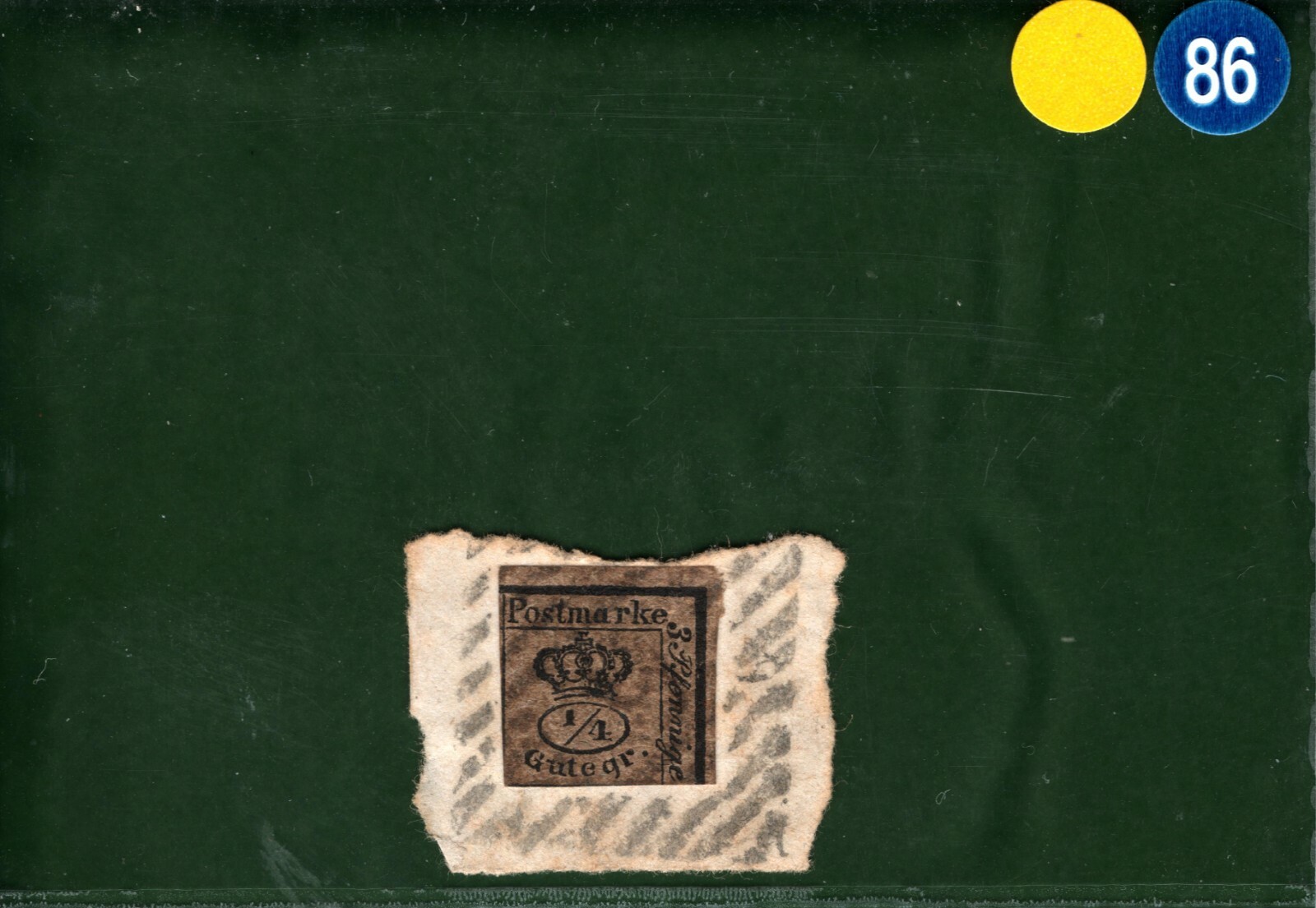 BRUNSWICK Classic Stamp ¼ggr Black SINGLE Used Piece Germany States YBLUE86 - Image 3