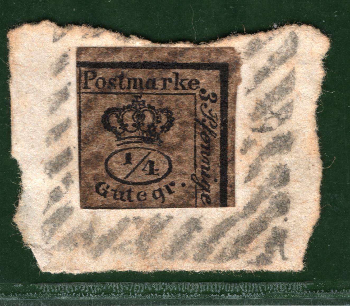 BRUNSWICK Classic Stamp ¼ggr Black SINGLE Used Piece Germany States YBLUE86 - Image 5