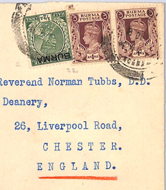 BURMA Cover BISHOP OF RANGOON Mixed Reigns *SEA MAIL* GB Chester {samwells}WE224 - Image 4