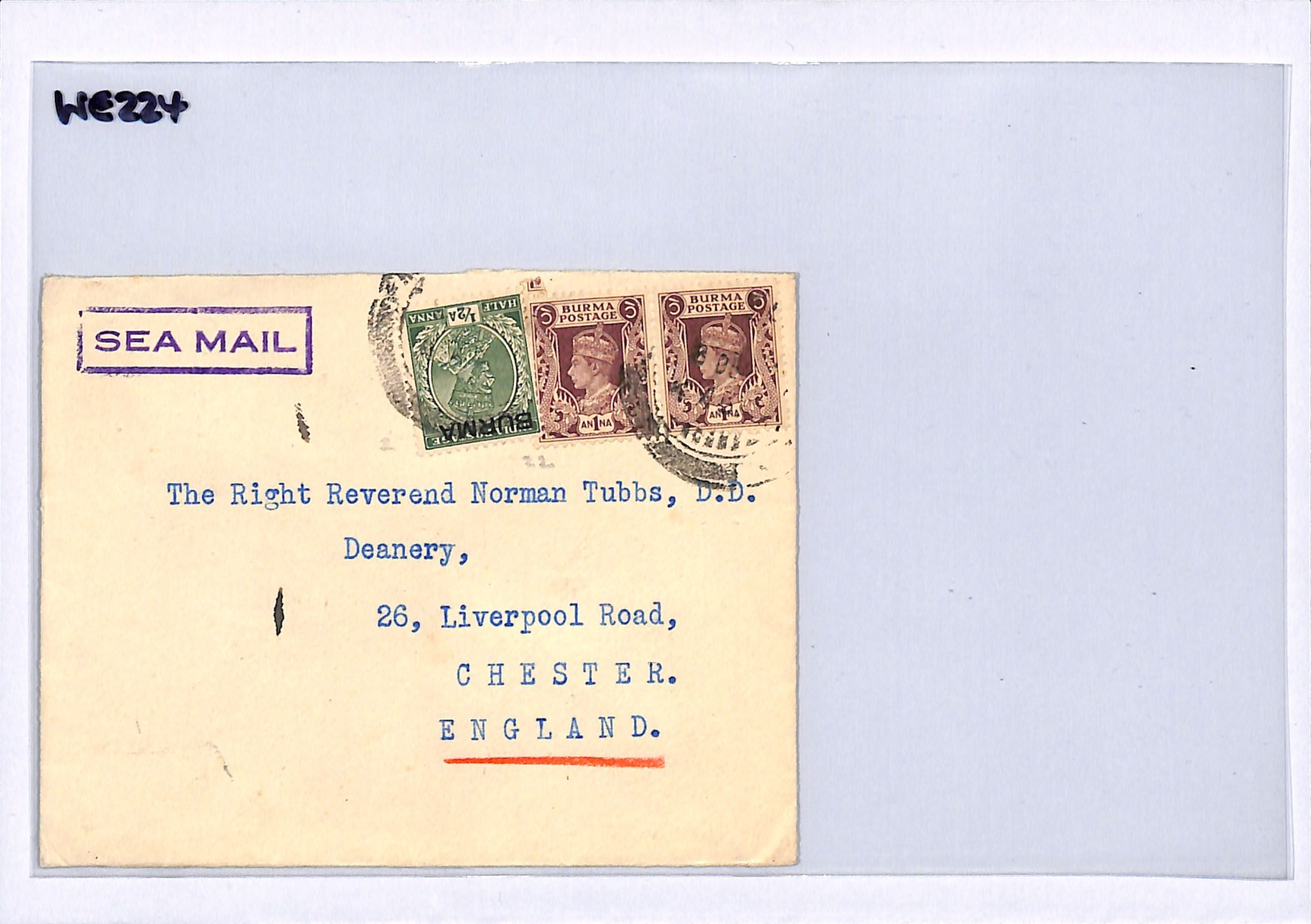 BURMA Cover BISHOP OF RANGOON Mixed Reigns *SEA MAIL* GB Chester {samwells}WE224 - Image 5
