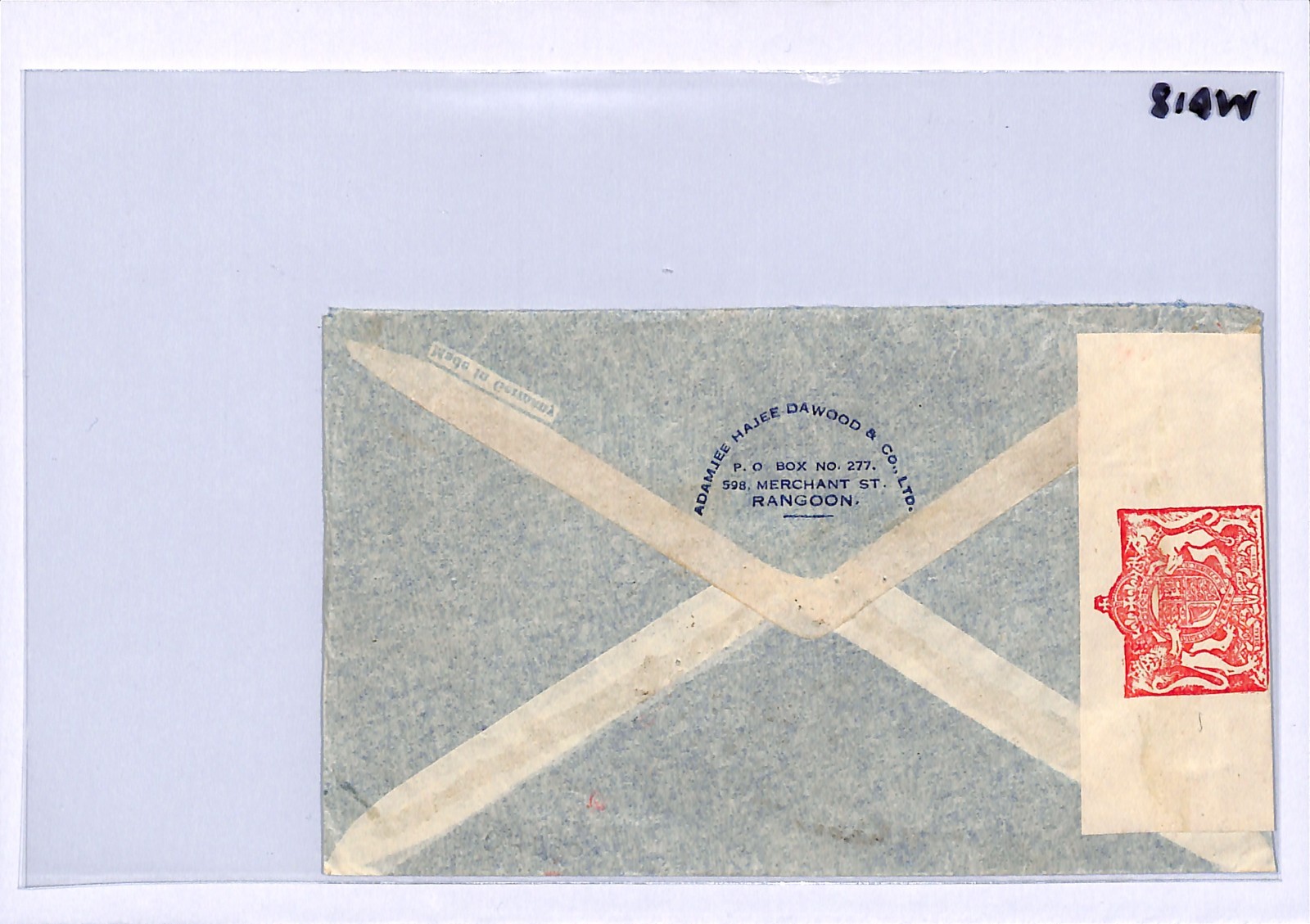 BURMA WW2 Air Mail DELETED Censor Cover 1r{2} High Value 1940 New York NYC WD18 - Image 7