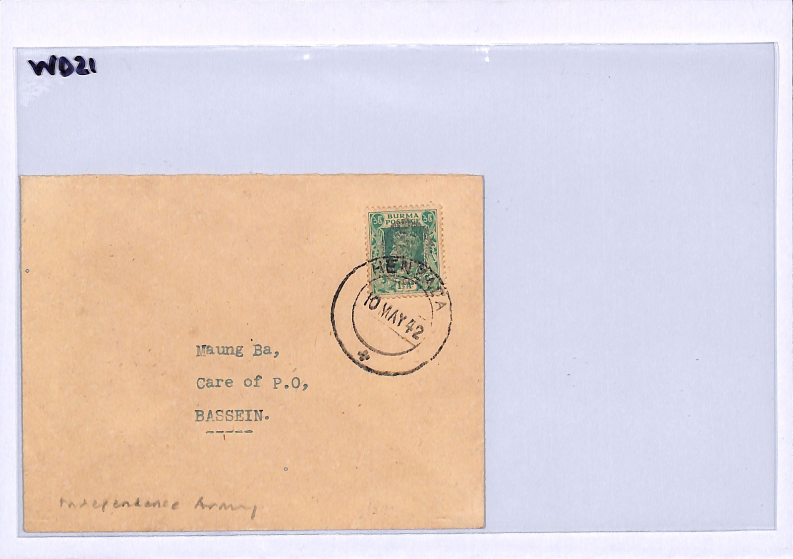 BURMA WW2 Cover *INDEPENDENCE ARMY* Peacock O/p JAPAN OCC Henzada 1942 CDS WD21 - Image 11