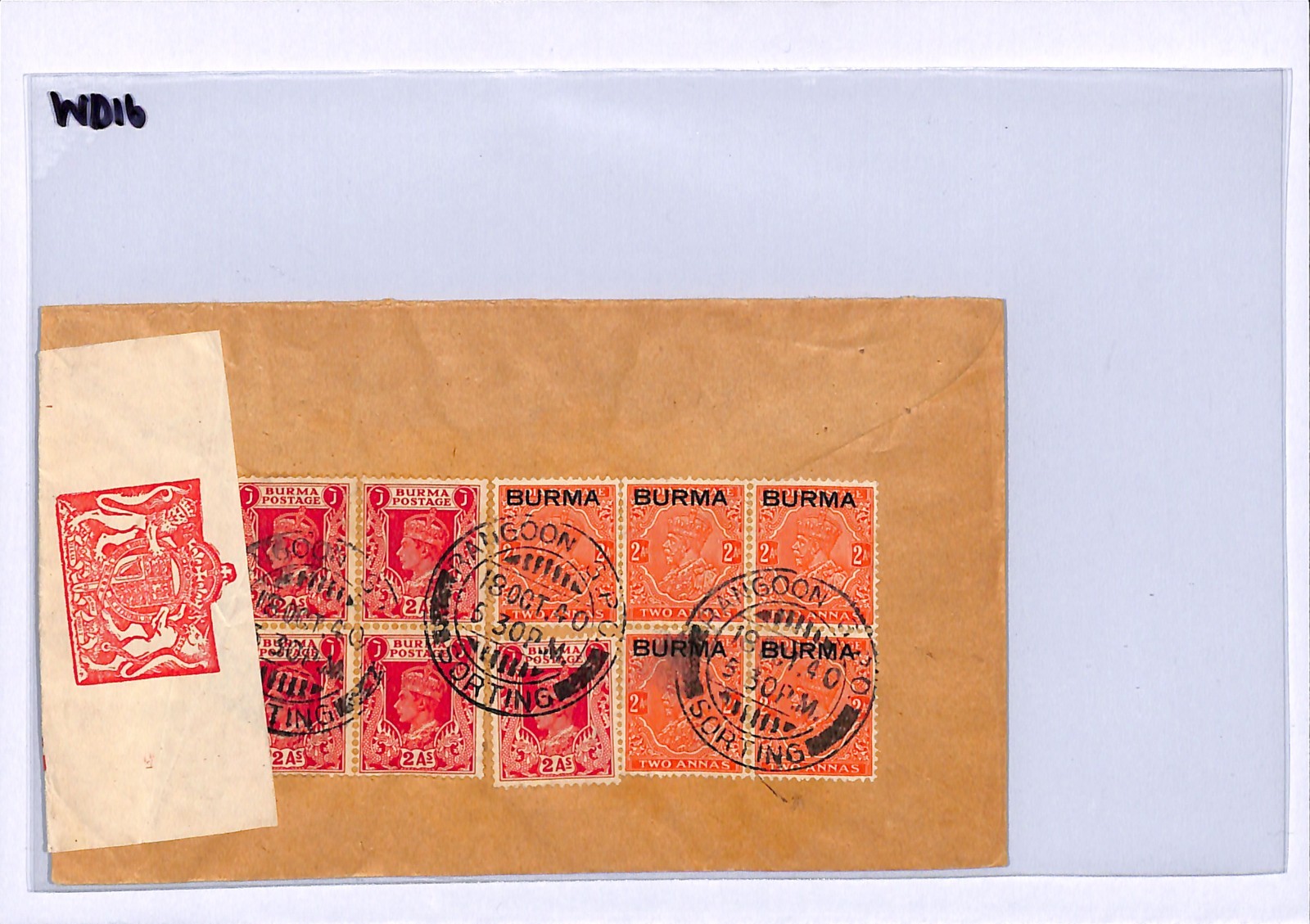 BURMA WW2 KGVI Cover KGV (India) *Mixed Franking* 1940 USA St Louis Censor WD16 - Image 5