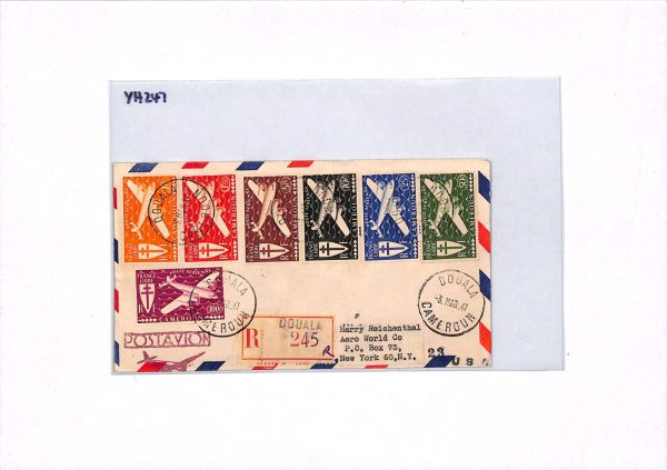 CAMEROON 1947 Cover FRANCE LIBRE Airmail HIGH VALUES Set (1942) AEROPLANES YH247 - Image 7