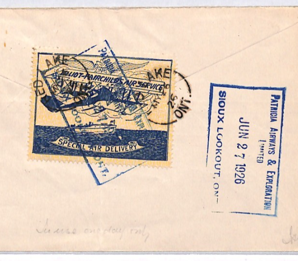 CANADA Air 1926 Cover ELLIOT-FAIRCHILD 25c PATRICIA Airways *ERROR* Cachet YH336 - Image 17